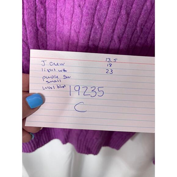 J Crew cashmere wool blend sweater top fuchsia purple women's small - Picture 14 of 14